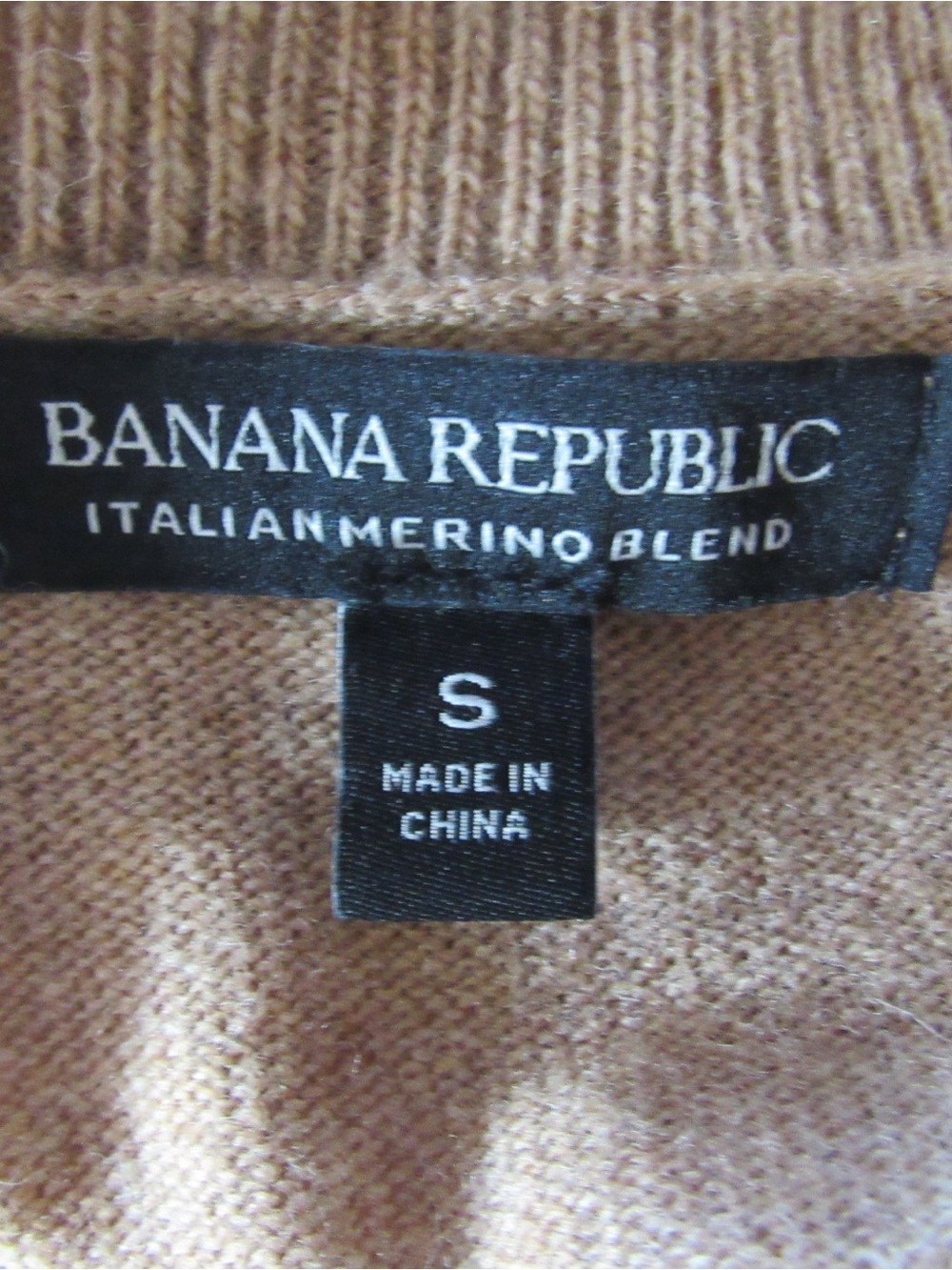 Banana Republic Zebra Sweater Small Tan Brown Italian Wool Blend Artsy Whimsical - Picture 8 of 8